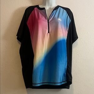 AB Studio Women's Gradient Rash Guard - Pink, Blue, Black